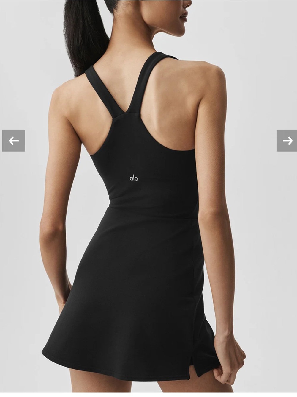 Alo Yoga airbrush real sports racerback tennis dress in black small